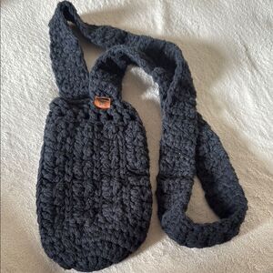 Handmade Black Crochet water bottle holder Bag